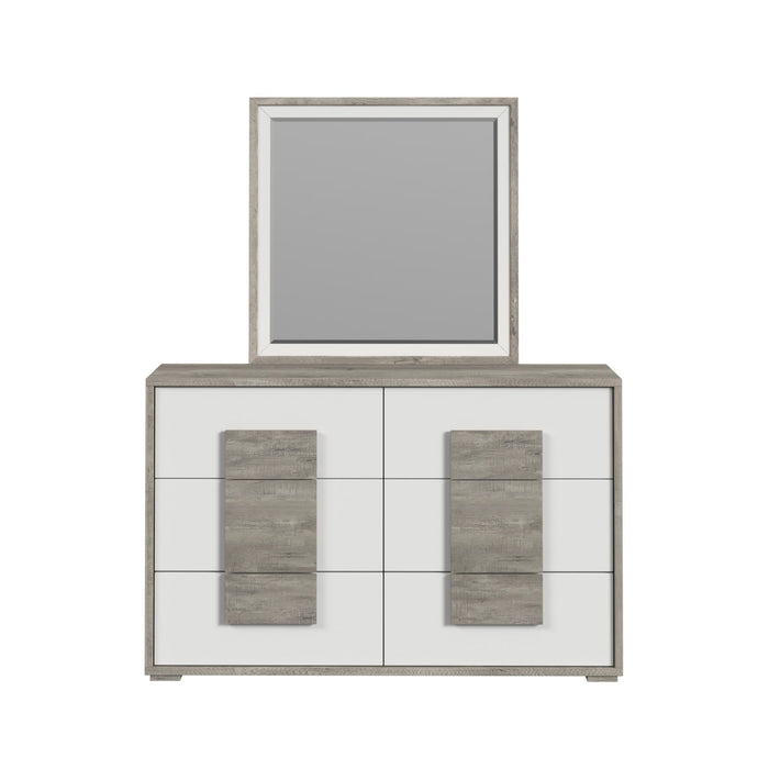San Matteo Dresser and Mirror Set in Dual Tone