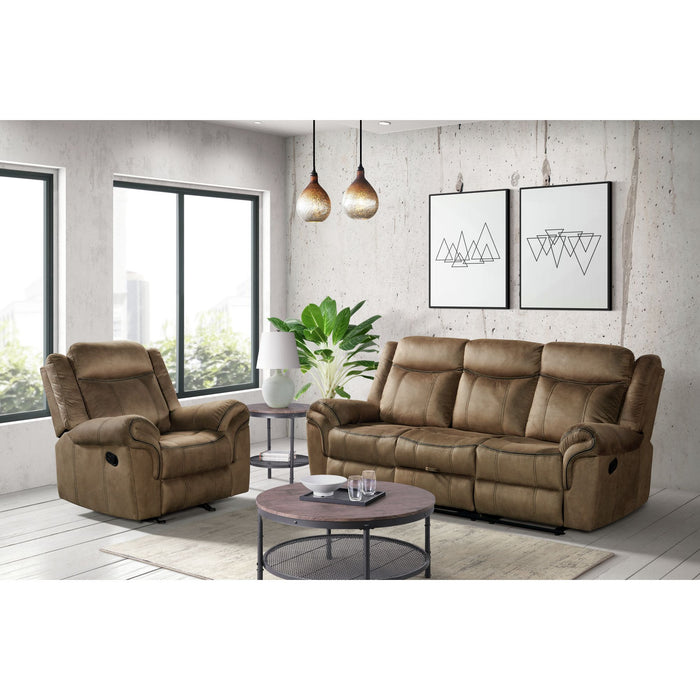 Sorrento 3PC Living Room Set in T101 Brown-Sofa, Loveseat & Recliner
