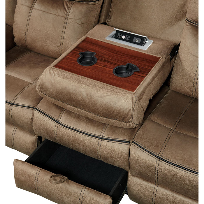 Sorrento 3PC Living Room Set in T101 Brown-Sofa, Loveseat & Recliner