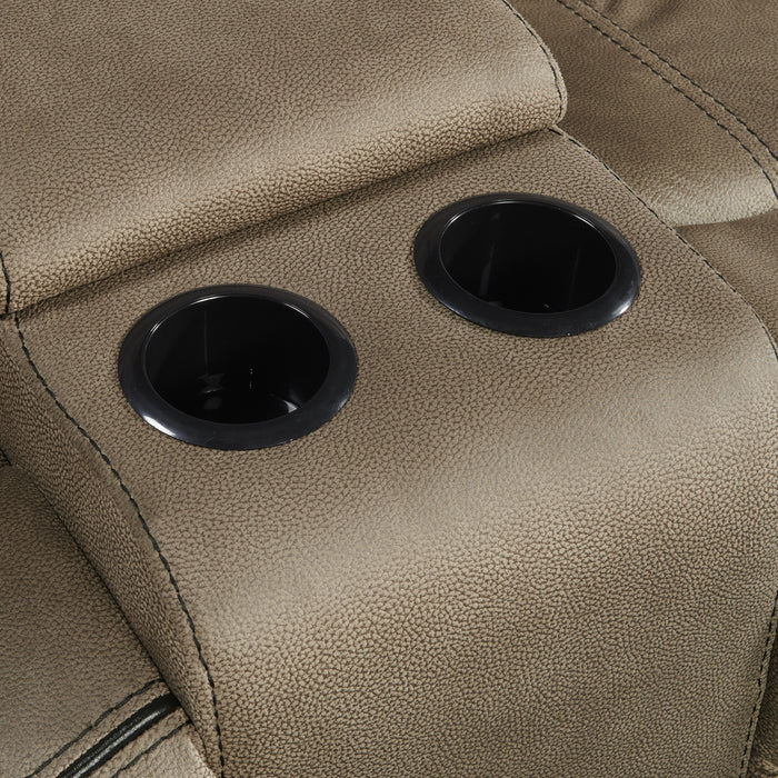 Sorrento 3PC Living Room Set in T101 Brown-Sofa, Loveseat & Recliner