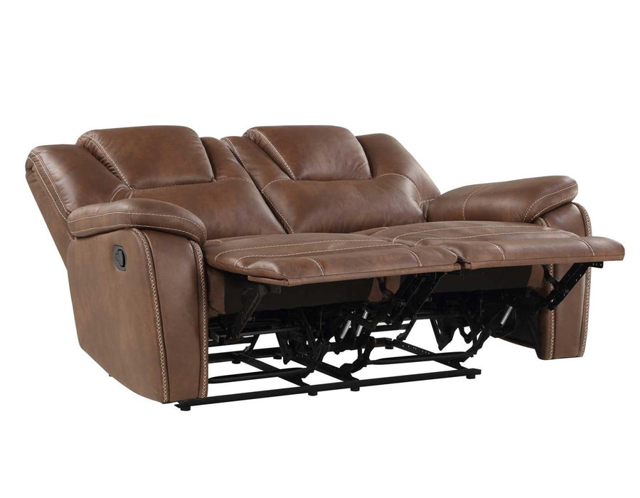 Steve Silver Katrine Manual Reclining Loveseat in Chestnut Brown