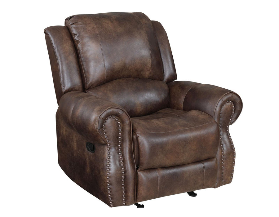 Steve Silver Navarro Manual Glider Recliner in Saddle Brown image