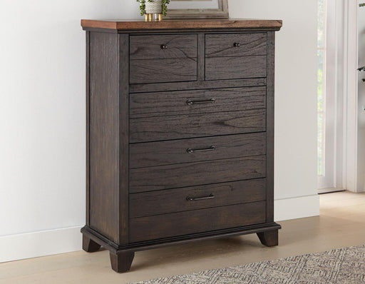 Steve Silver Bear Creek Brown 5 Drawer Chest in Chocolate image