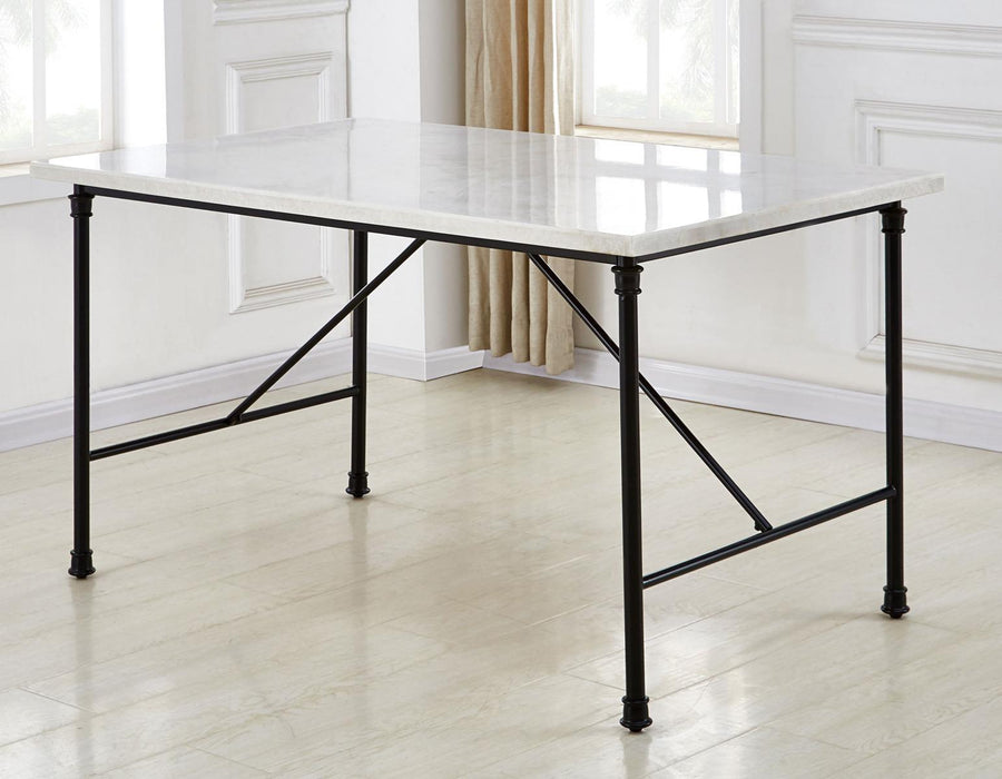 Steve Silver Claire White Marble Top Dining Table in White - Venta Furnishings (San Antonio,TX)