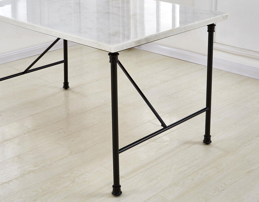 Steve Silver Claire White Marble Top Dining Table in White - Venta Furnishings (San Antonio,TX)