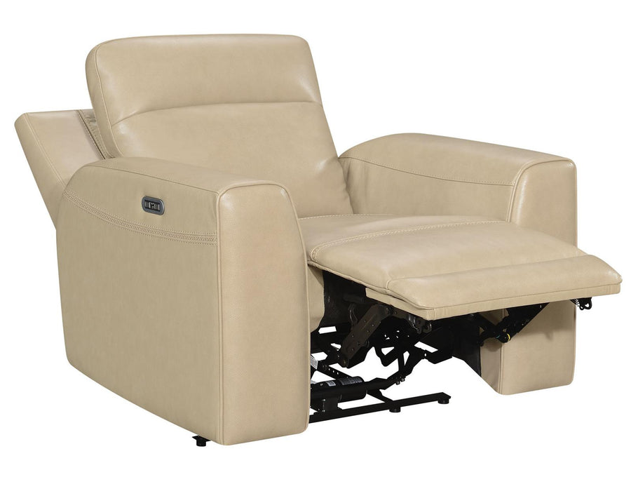 Steve Silver Doncella Leather Dual Power Recliner in Surly Sand - Venta Furnishings (San Antonio,TX)