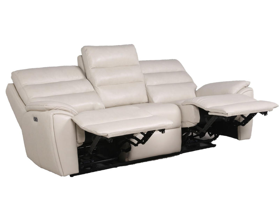 Steve Silver Duval Leather Dual Power Reclining Sofa in Impressive Ivory - Venta Furnishings (San Antonio,TX)