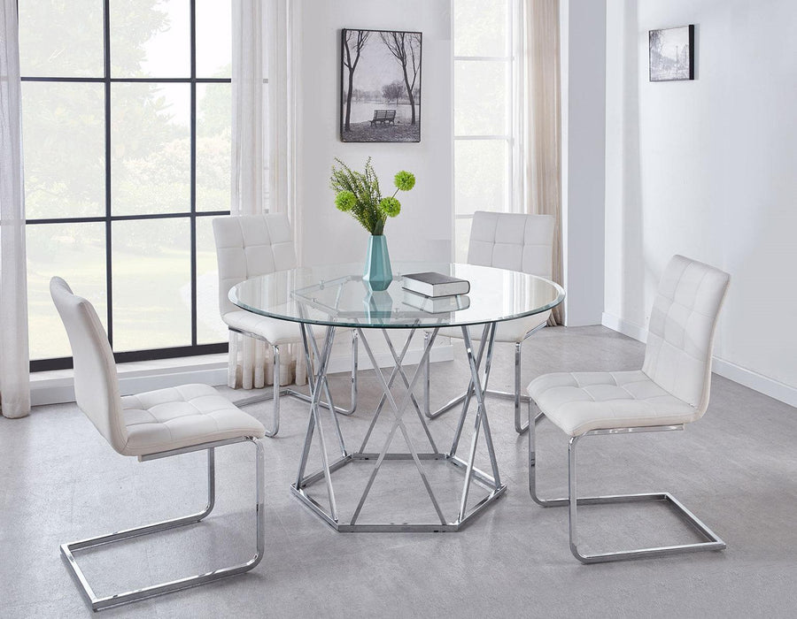 Steve Silver Escondido Side Chair in Chrome (Set of 2) - Venta Furnishings (San Antonio,TX)