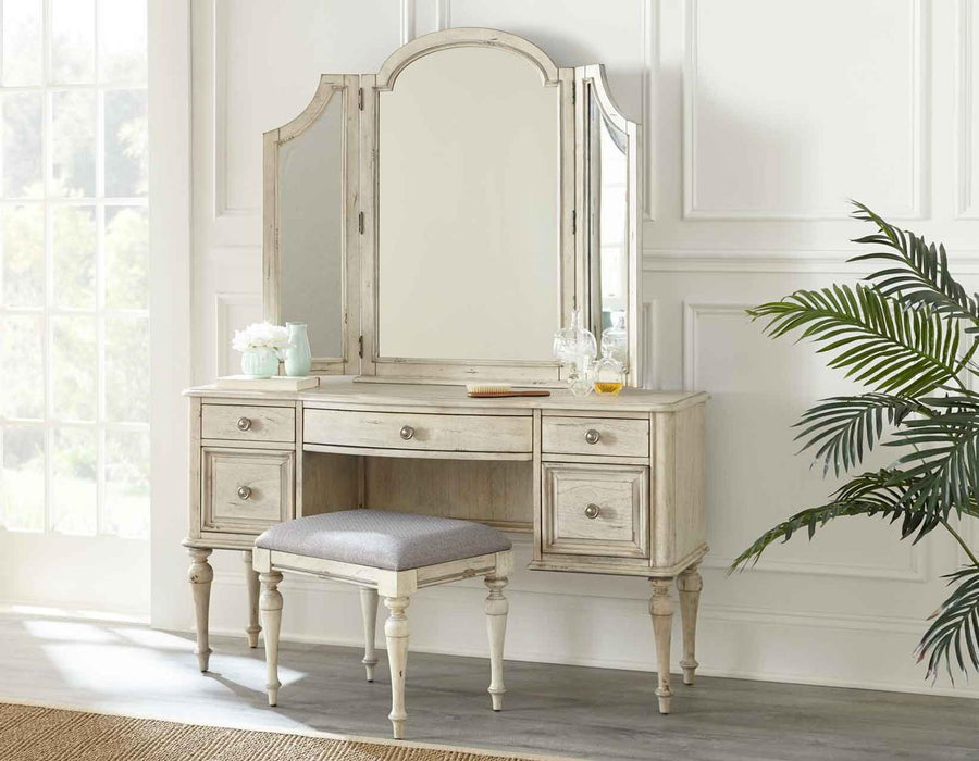 Steve Silver Highland Park Vanity Desk in Cathedral White