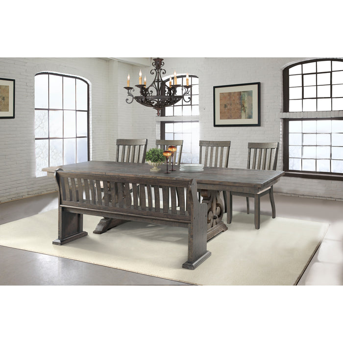 Stone Dining 6PC Set- Table, 4 Side Chairs, & Pew Bench - Venta Furnishings (San Antonio,TX)