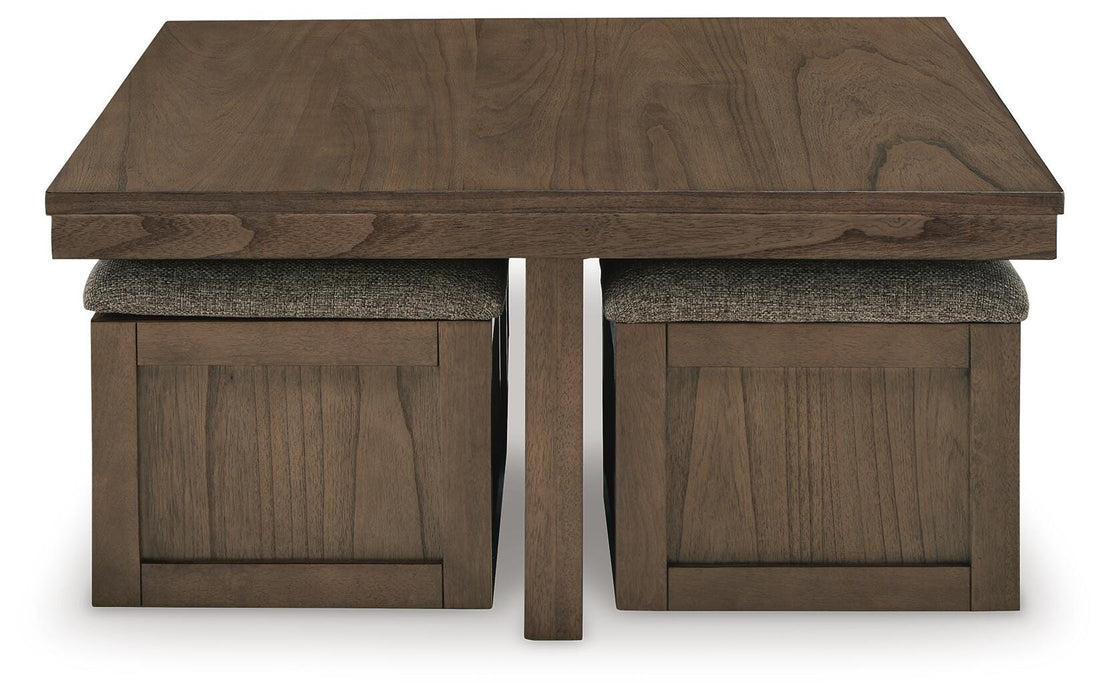 Boardernest Coffee Table with 4 Stools - Venta Furnishings (San Antonio,TX)