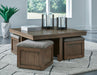 Boardernest Coffee Table with 4 Stools - Venta Furnishings (San Antonio,TX)