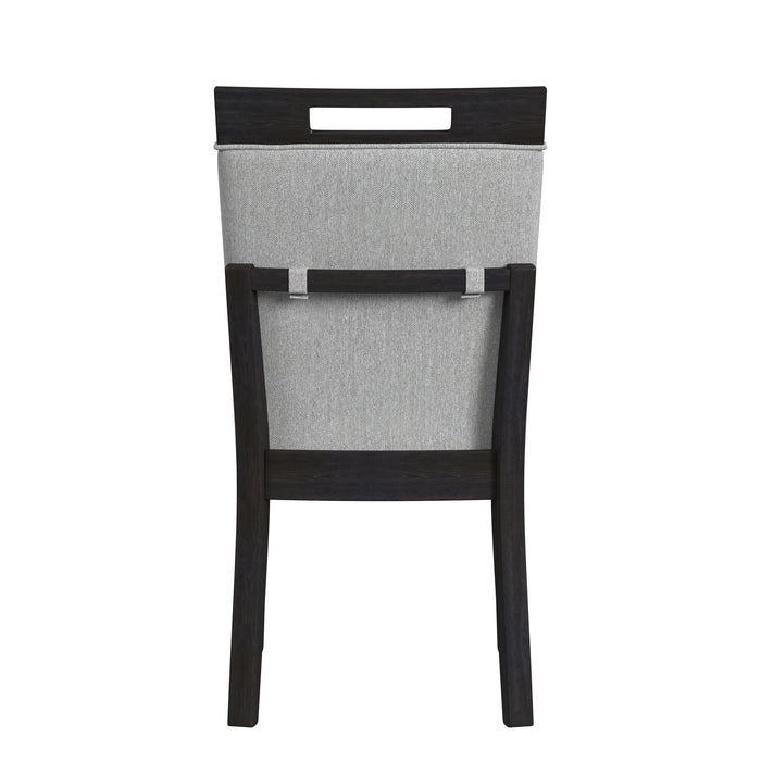 Transcend Dining Side Chair with Light Grey Fabric in Charcoal (2 Per Carton)