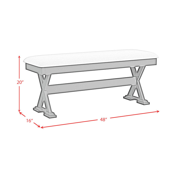 Tulane 6PC Dining Set with Table, 4 Chairs, and Bench in Oak and Black
