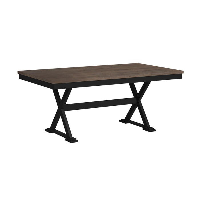 Tulane 6PC Dining Set with Table, 4 Chairs, and Bench in Oak and Black