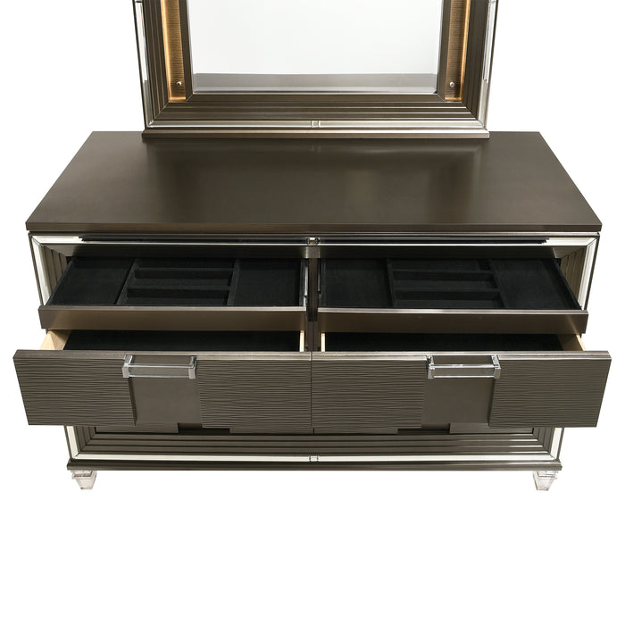 Twenty Nine 6-Drawer Dresser w/ Mood Lighting Mirror - Venta Furnishings (San Antonio,TX)