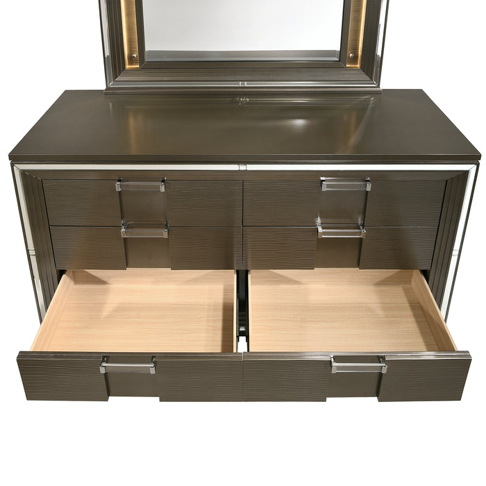 Twenty Nine 6-Drawer Dresser w/ Mood Lighting Mirror - Venta Furnishings (San Antonio,TX)