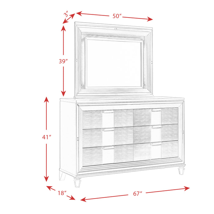 Twenty Nine 6-Drawer Dresser w/ Mood Lighting Mirror - Venta Furnishings (San Antonio,TX)