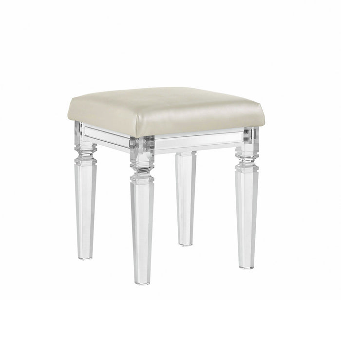 Twenty Nine Dressing Stool W/Acrylic Leg White