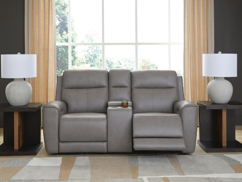 5Z-Comfort Power Reclining Loveseat with Console - Venta Furnishings (San Antonio,TX)