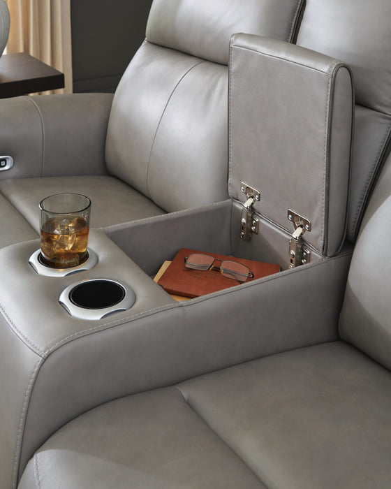 5Z-Comfort Power Reclining Loveseat with Console - Venta Furnishings (San Antonio,TX)