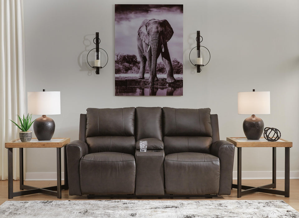 Boxmere Power Reclining Loveseat with Console - Venta Furnishings (San Antonio,TX)