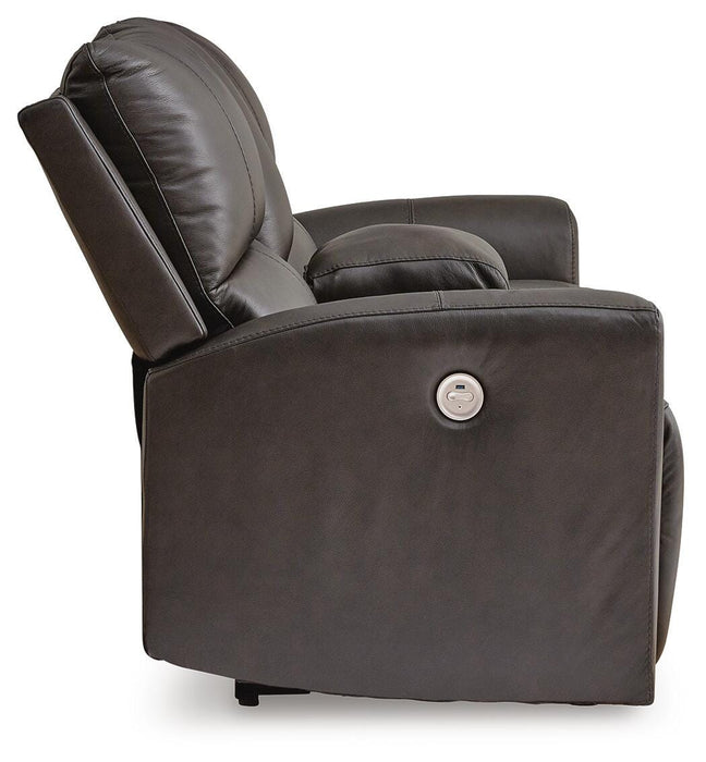 Boxmere Power Reclining Loveseat with Console - Venta Furnishings (San Antonio,TX)