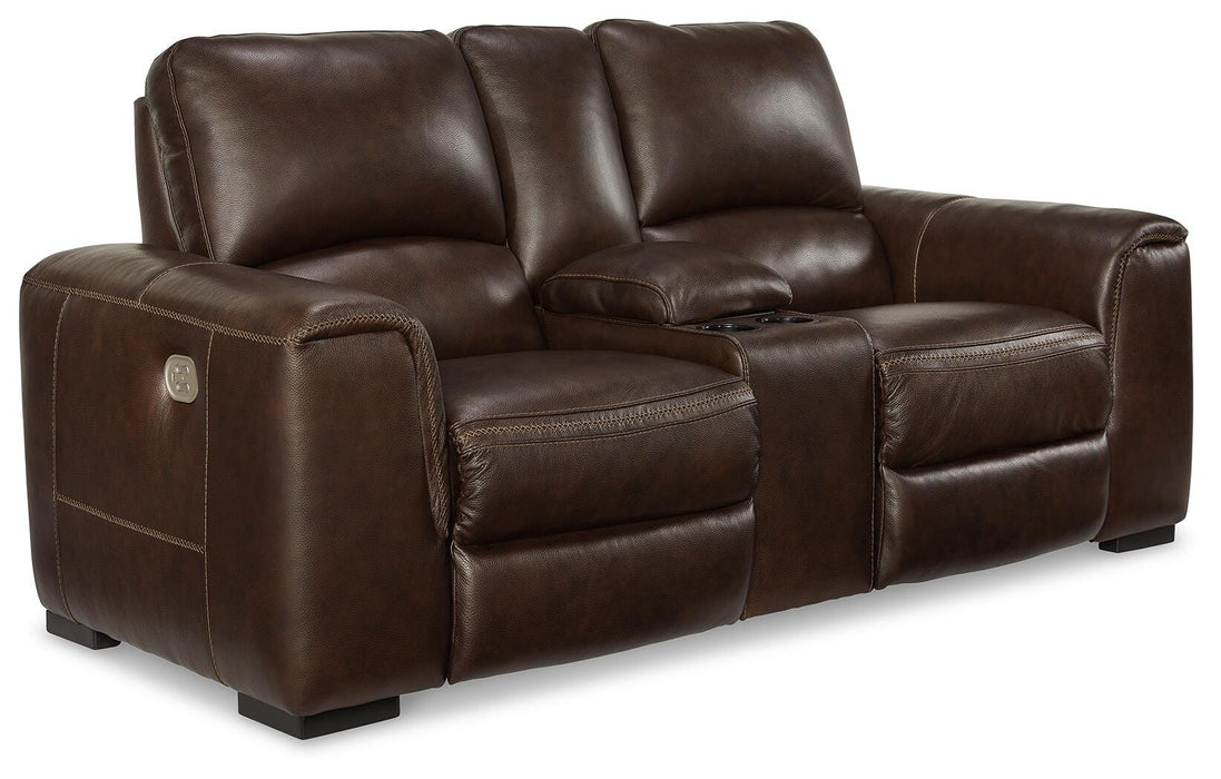 Alessandro Power Reclining Loveseat with Console - Venta Furnishings (San Antonio,TX)
