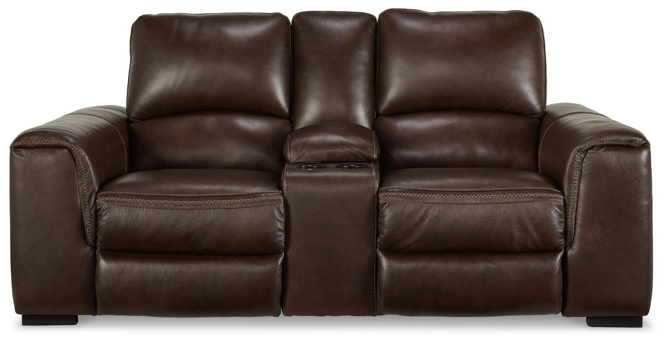 Alessandro Power Reclining Loveseat with Console - Venta Furnishings (San Antonio,TX)