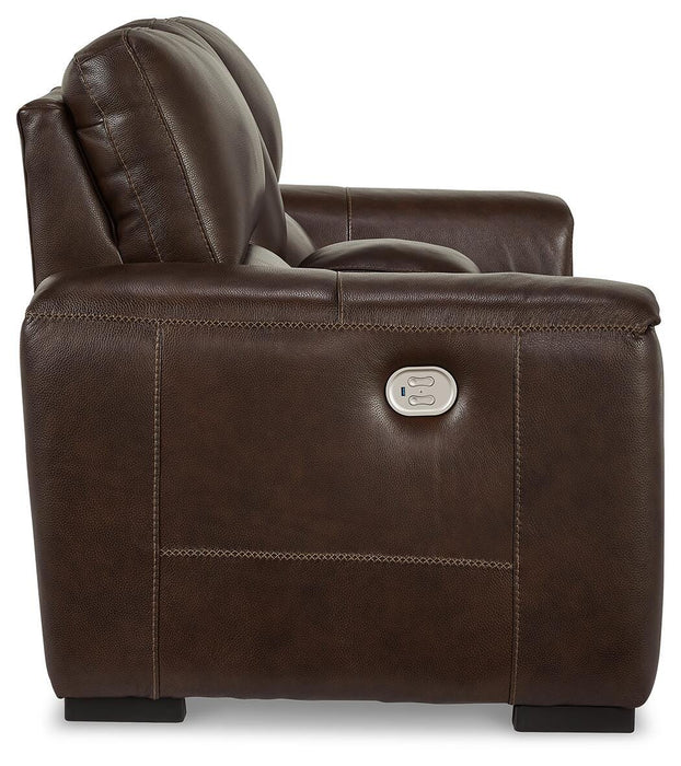 Alessandro Power Reclining Loveseat with Console - Venta Furnishings (San Antonio,TX)