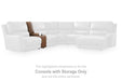 DeepWakes Reclining Sectional with Storage Console - Venta Furnishings (San Antonio,TX)