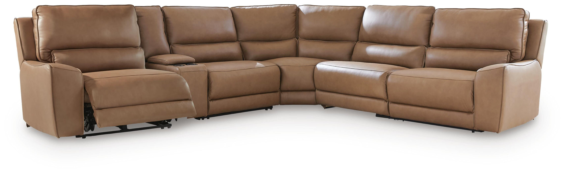 DeepWakes Reclining Sectional with Storage Console - Venta Furnishings (San Antonio,TX)