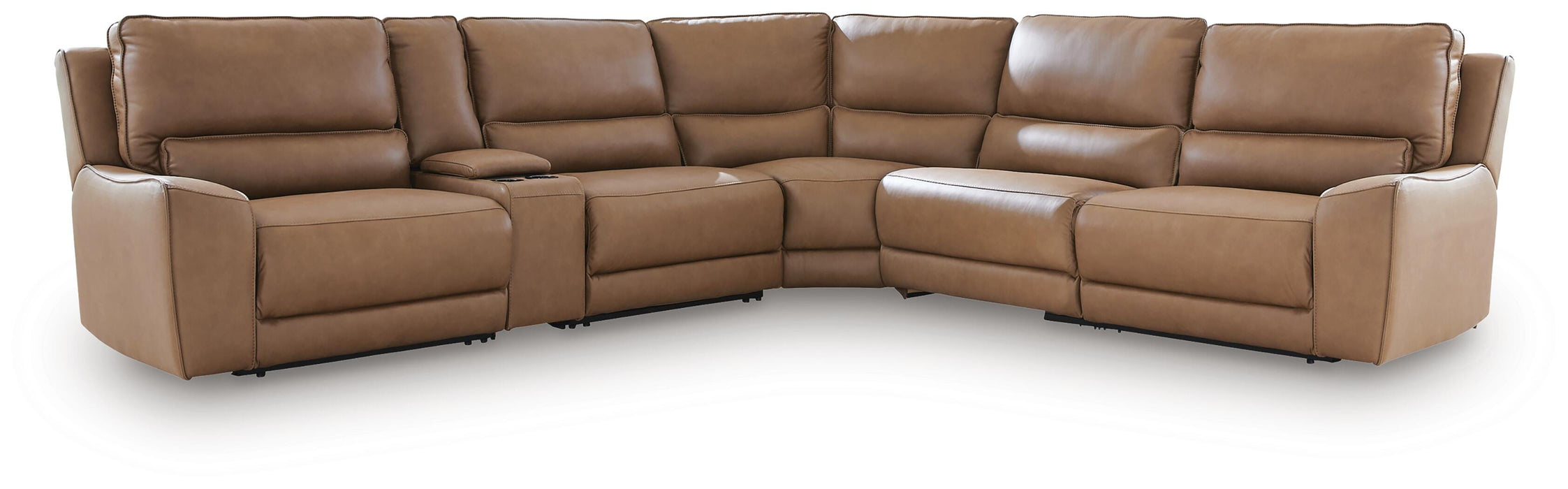 DeepWakes Reclining Sectional with Storage Console - Venta Furnishings (San Antonio,TX)