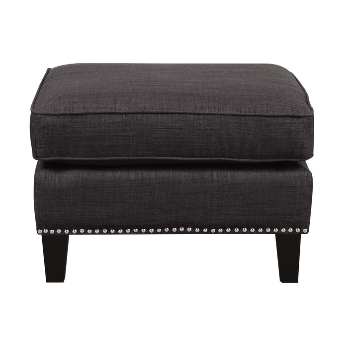 Erica 497 Ottoman W/Chrome Nail Heirloom Charcoal (ISTA 3)