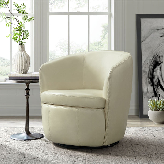 Vito Swivel Chair in Pebble Cream