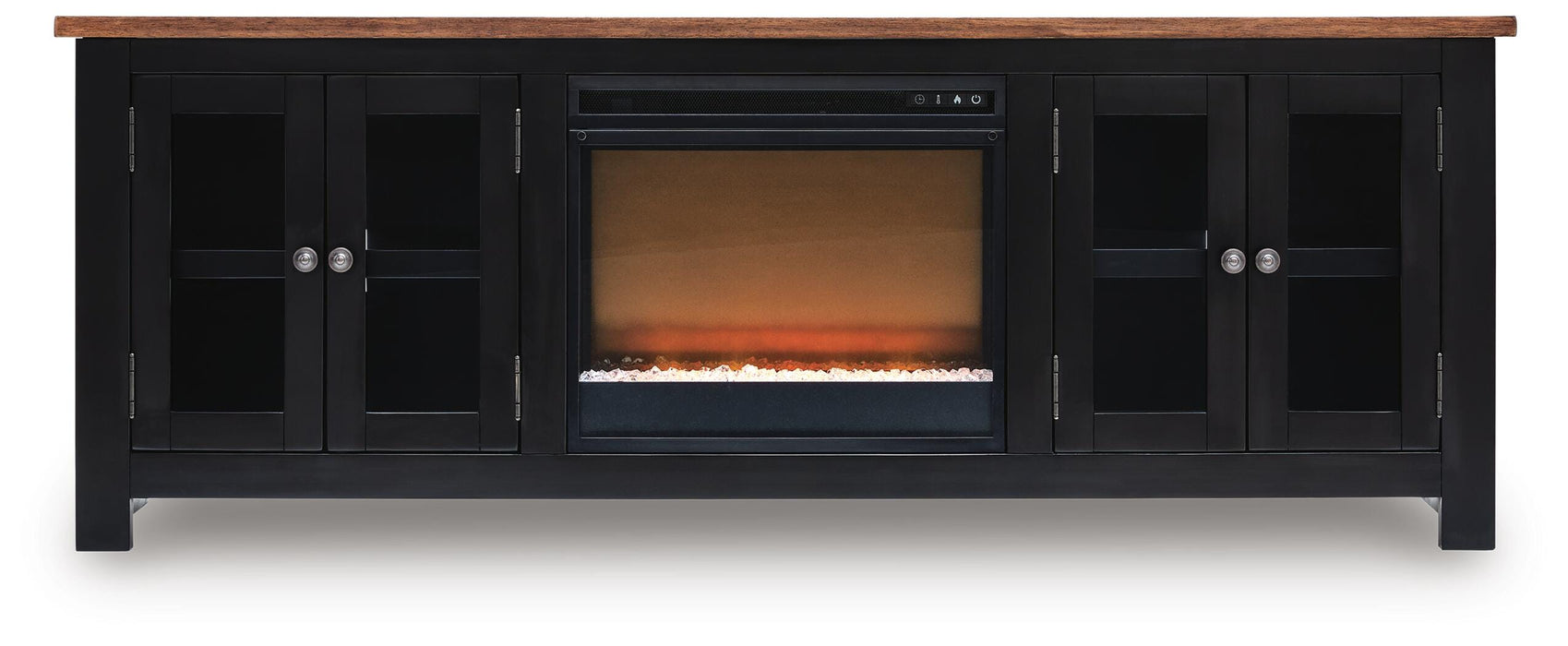 Wildenauer 76" TV Stand with Electric Fireplace - Venta Furnishings (San Antonio,TX)