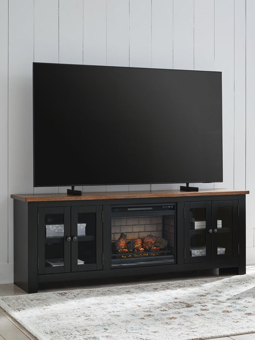 Wildenauer 76" TV Stand with Electric Fireplace - Venta Furnishings (San Antonio,TX)
