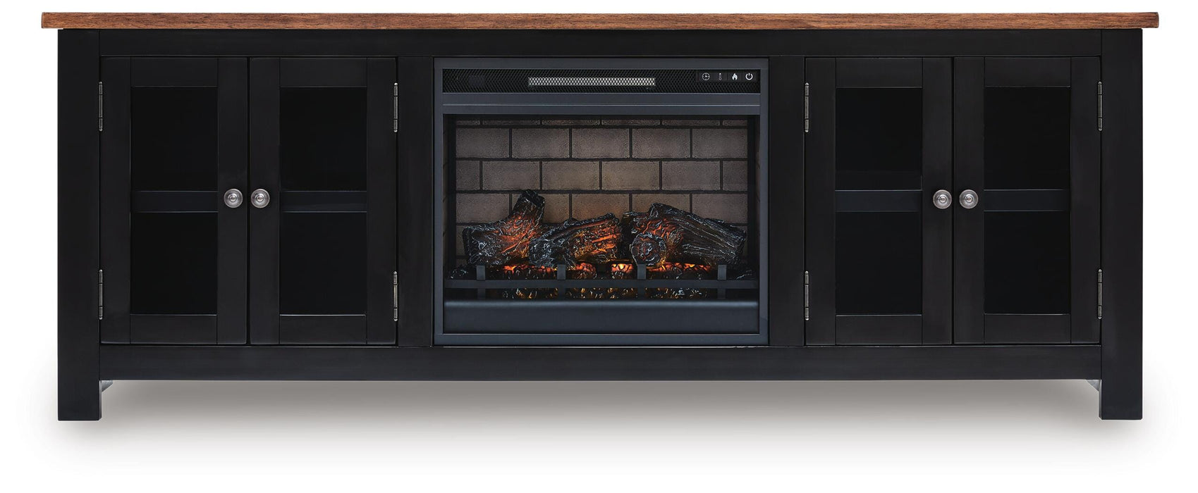 Wildenauer 76" TV Stand with Electric Fireplace - Venta Furnishings (San Antonio,TX)