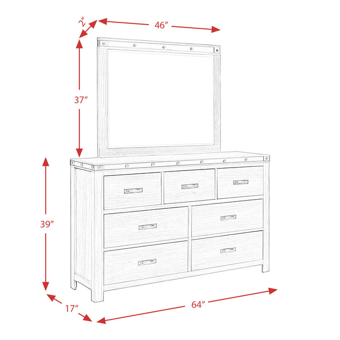 Wade 7-Drawer Dresser & Mirror Set - Venta Furnishings (San Antonio,TX)