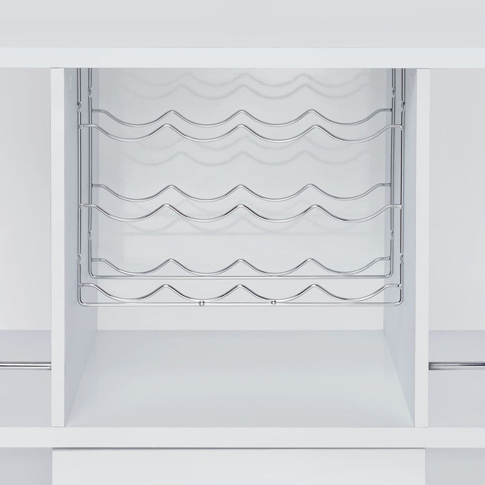 Wendolyn Wine Cabinet with Light in Glossy White