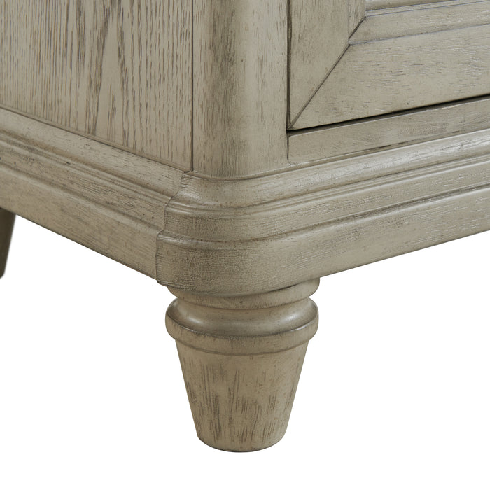 Whit-Ash 5-Drawer Door Chest in Light Grey