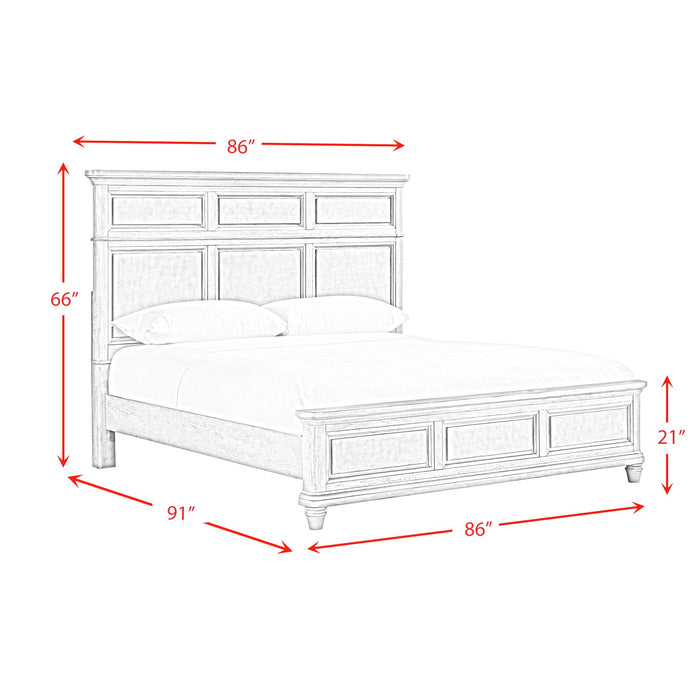 Whit-Ash Panel Bedroom Set with Door Chest