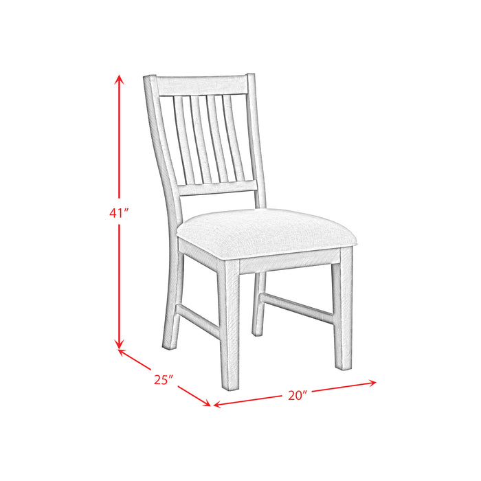 Yellowstone Dining Side Chair with Grey Fabric in Medium Brown (2 Per Carton)