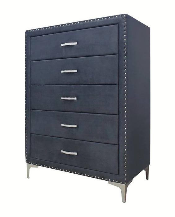 Crown Mark Furniture Lucinda 5 Drawer Chest in Gray image