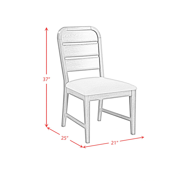 Glinda Side Chair with Light Grey Fabric in Brown (2 Per Carton)