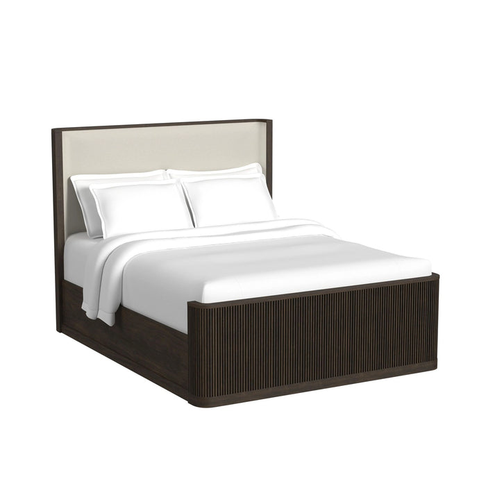 Sylvie UPH Bedroom Set with White Fabric