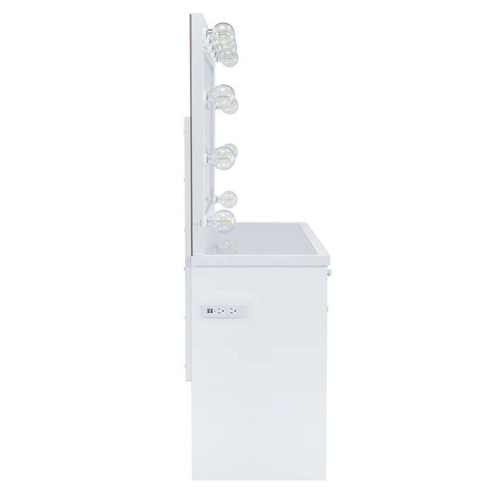 Amia Complete Dressing Table with Lightbulbs
