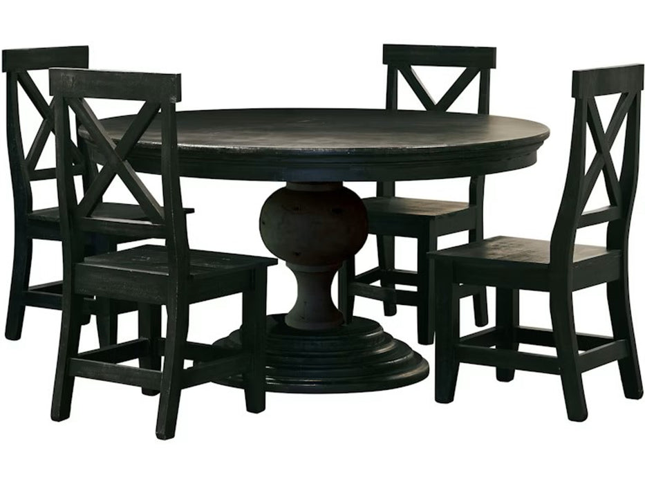 Elements International Britton Wooden Side Chair (Set of 2) in Charcoal