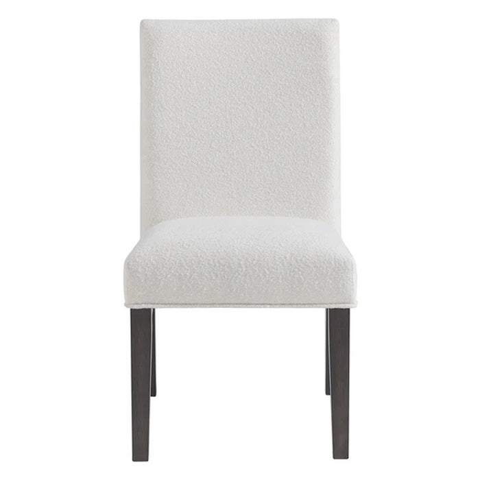 Elements International Breckenridge Dining Side Chair With Boucle Snow (Set of 2) in Black