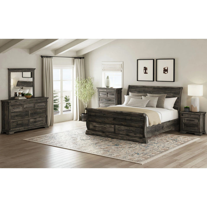 Park Ridge Sleigh Storage Bedroom Set in Charcoal